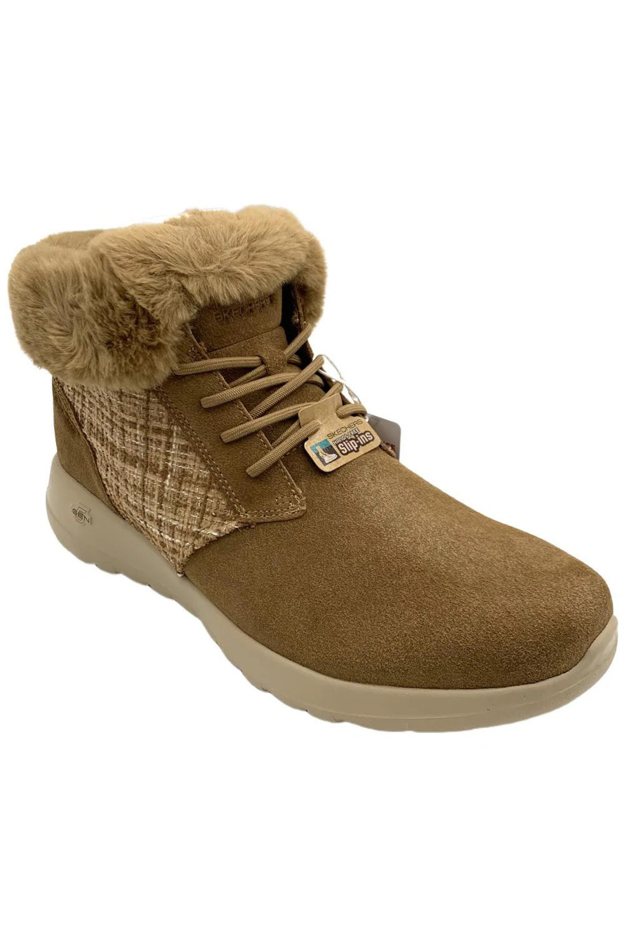 Skechers Women's Slip-ins On-the-GO Joy Suede Boot Chestnut - Medium